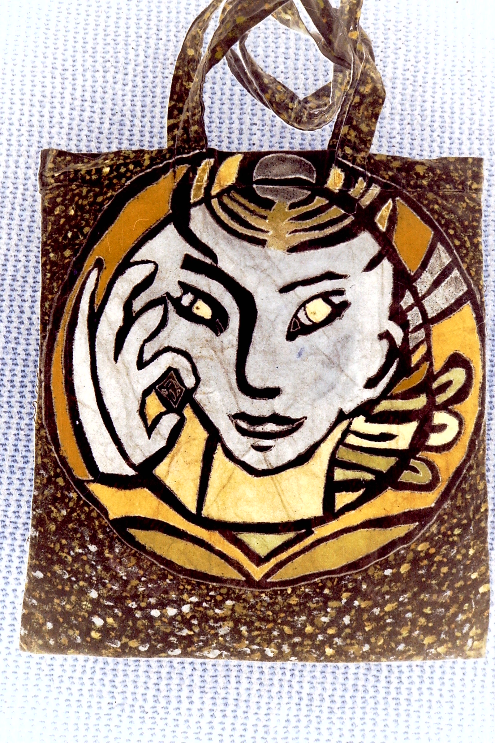 painted textile bag